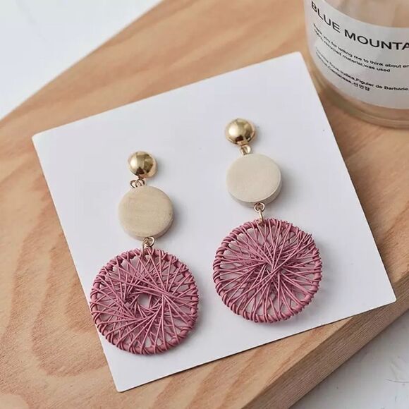 𝅺Circle drop earrings - Picture 3 of 3